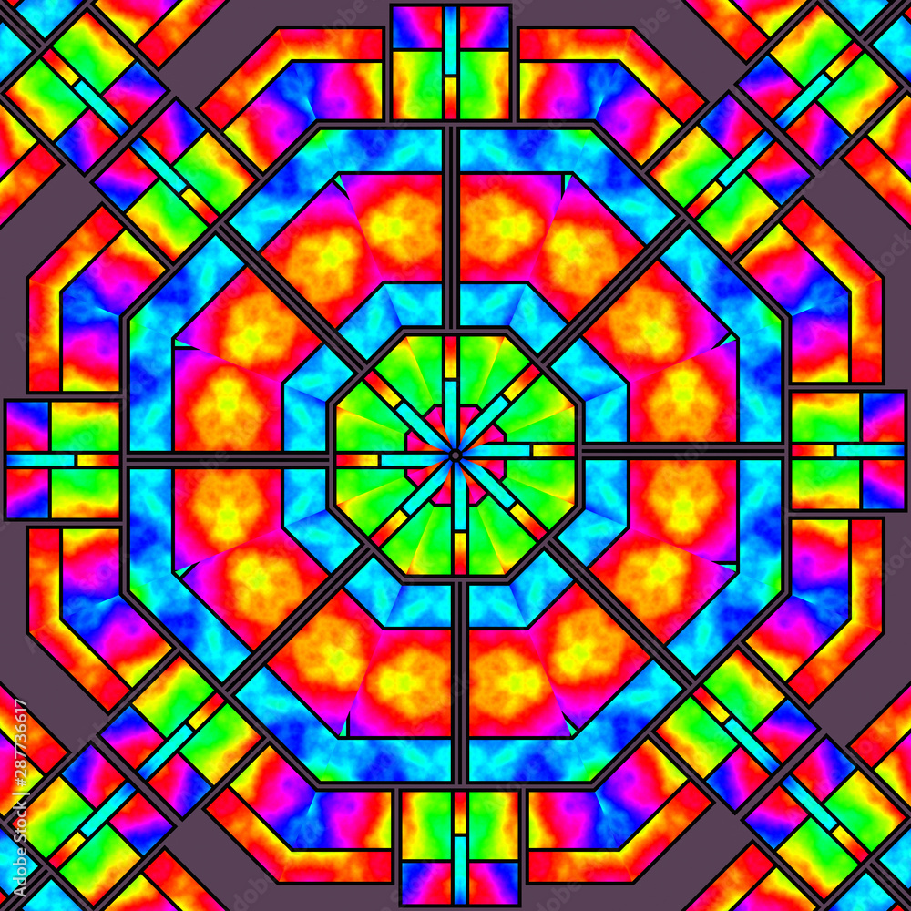abstract octagonal colorful color gradient pattern