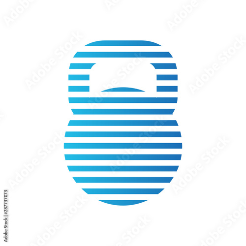 Abstract kettle bell logo, gym logo icon. fitness and body building club - Vector