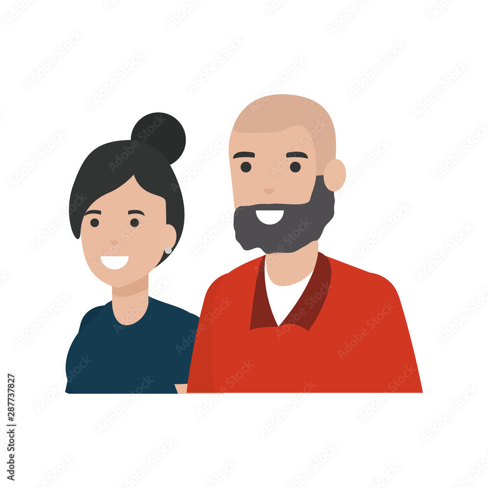 Couple of woman and man cartoon design Couple of woman and man cartoon design