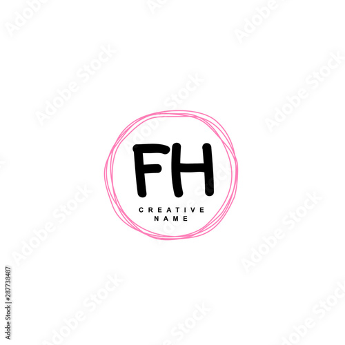 F H FH Initial logo template vector. Letter logo concept with background template.