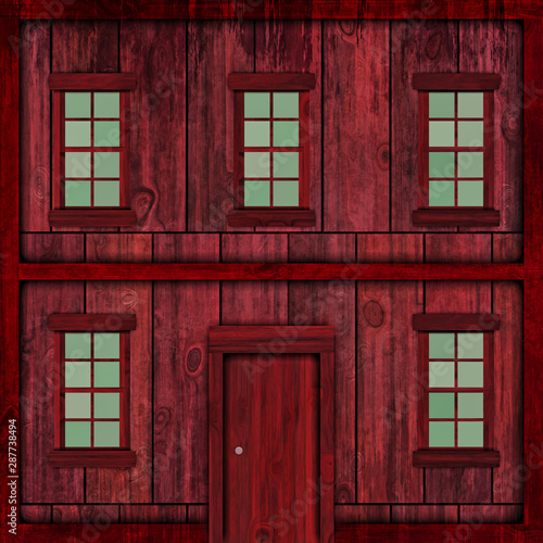 3d effect - abstract wood facade