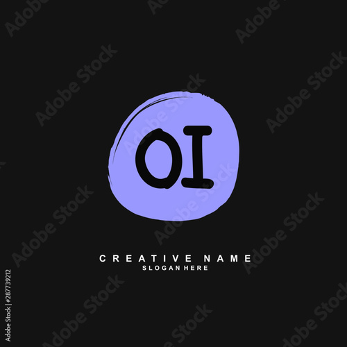 O I OI Initial logo template vector. Letter logo concept with background template.