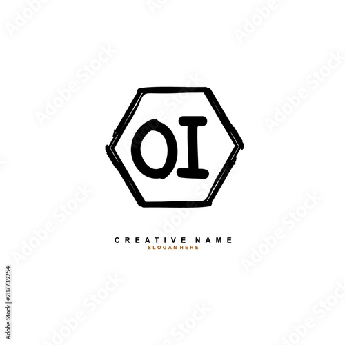 O I OI Initial logo template vector. Letter logo concept with background template.
