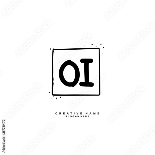 O I OI Initial logo template vector. Letter logo concept with background template.