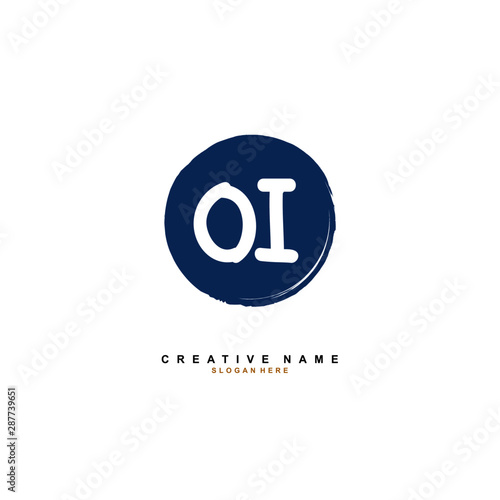 O I OI Initial logo template vector. Letter logo concept with background template.