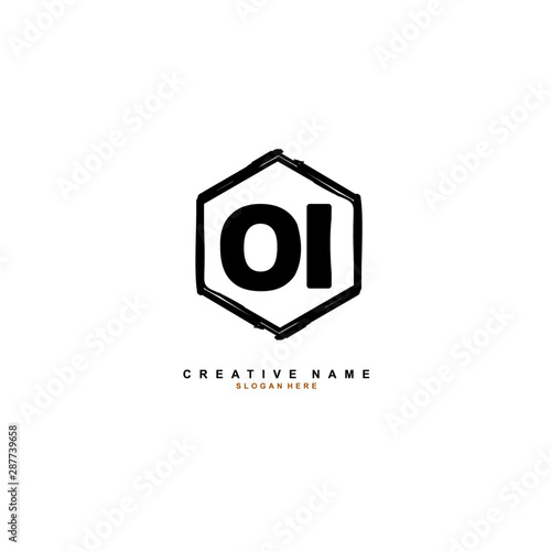 O I OI Initial logo template vector. Letter logo concept with background template.