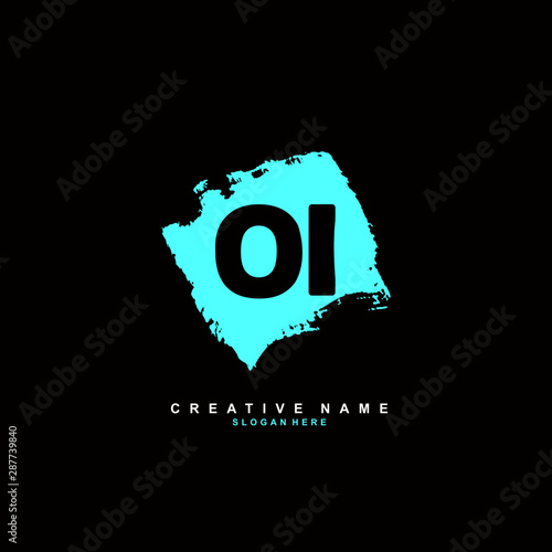 O I OI Initial logo template vector. Letter logo concept with background template.