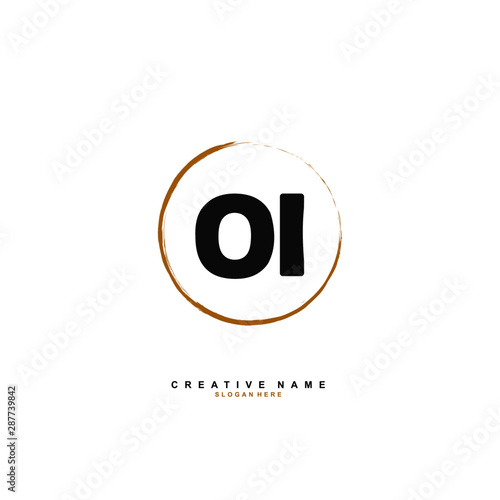 O I OI Initial logo template vector. Letter logo concept with background template.