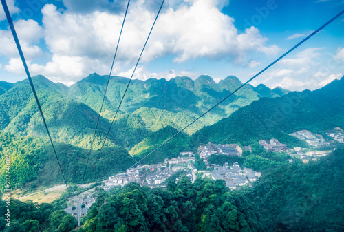 Scenery and cableway of sanqing mountain in shangrao city, jiangxi province, China photo