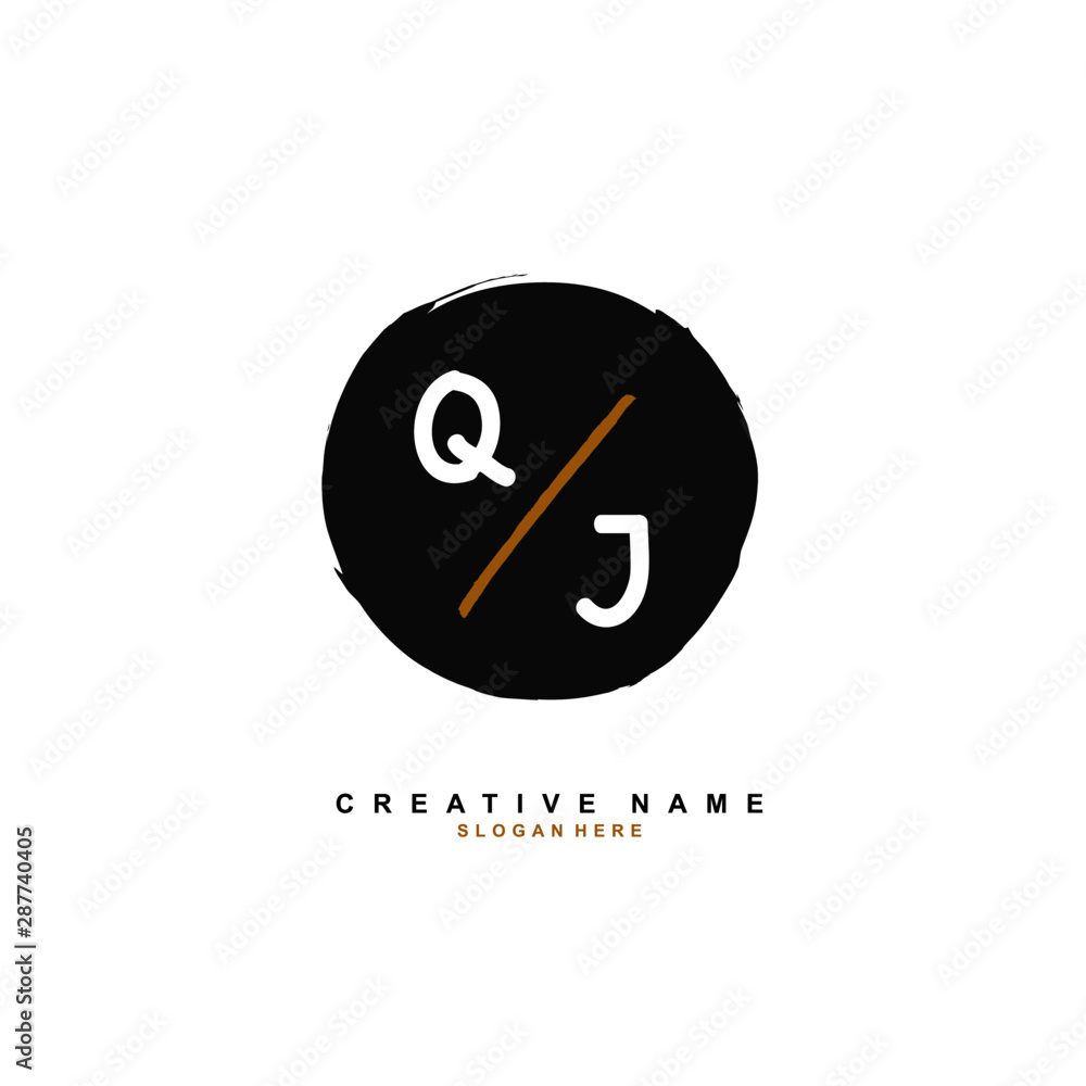 Q J QJ Initial logo template vector. Letter logo concept with background template. Q J QJ Initial logo template vector. Letter logo concept with background template.