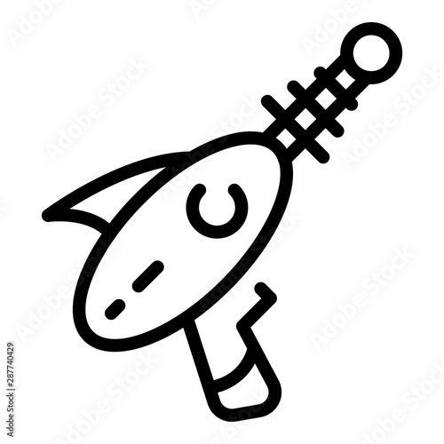 Blaster gun icon. Outline blaster gun vector icon for web design isolated on white background