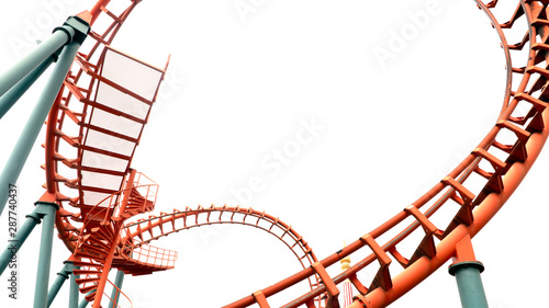 Naklejka roller coaster on white backgroung
