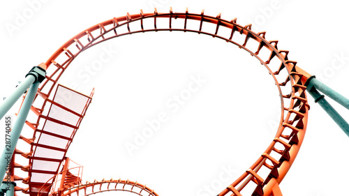Fototapeta Naklejka Na Ścianę i Meble -  roller coaster on white backgroung
