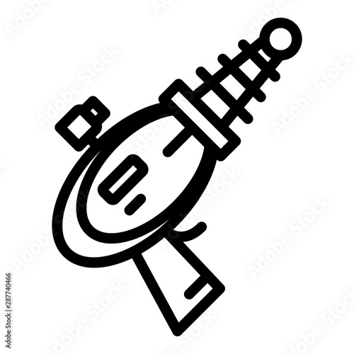 Futuristic blaster icon. Outline futuristic blaster vector icon for web design isolated on white background