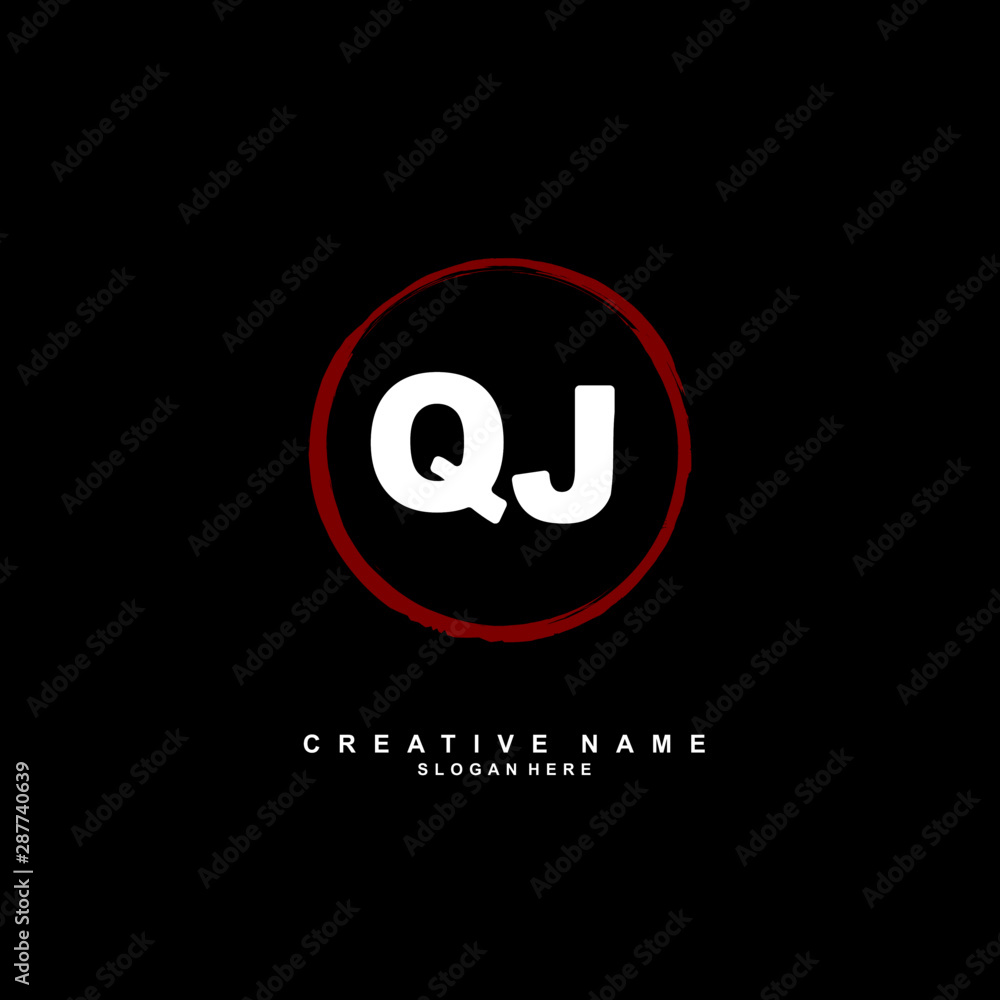 Q J QJ Initial logo template vector. Letter logo concept with background template.