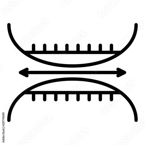 Elastic textile icon. Outline elastic textile vector icon for web design isolated on white background