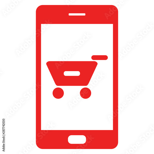Warenkorb und Smartphone