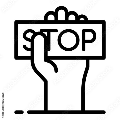Stop violence icon. Outline stop violence vector icon for web design isolated on white background