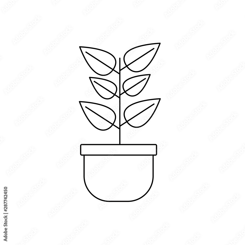 Isolated plant with leaves design Isolated plant with leaves design