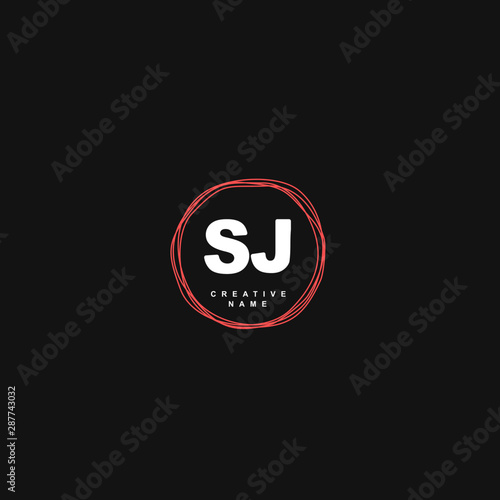 S J SJ Initial logo template vector. Letter logo concept with background template.