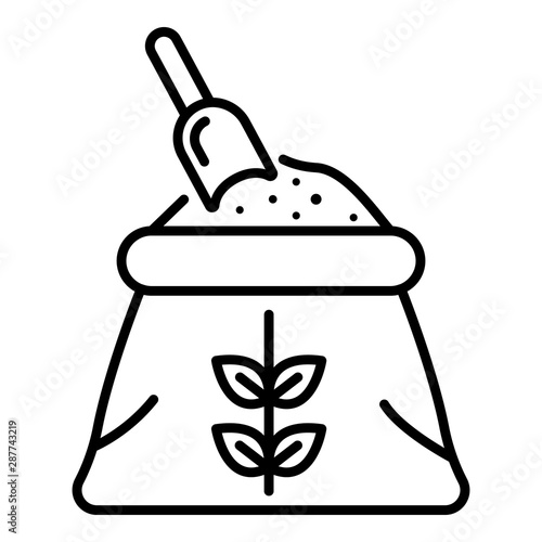 Flour sack icon. Outline flour sack vector icon for web design isolated on white background