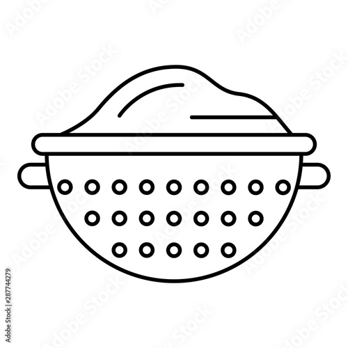 Sieve icon. Outline sieve vector icon for web design isolated on white background