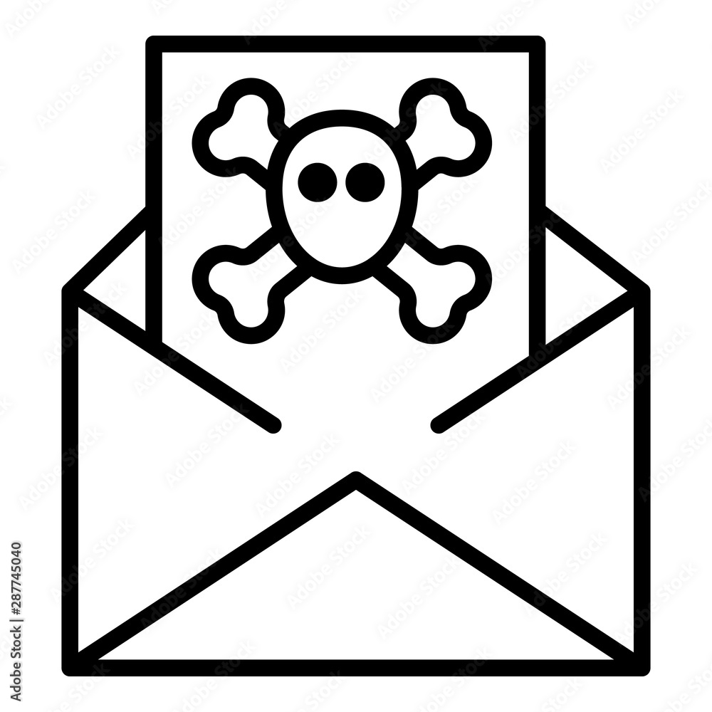 Mail hacker icon. Outline mail hacker vector icon for web design isolated on white background Mail hacker icon. Outline mail hacker vector icon for web design isolated on white background