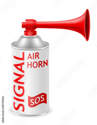 air horn for rescue sos or sports signals vector illustration