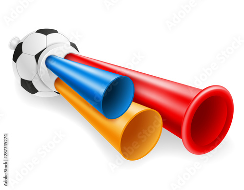 horn attribute football soccer and sports fans vector illustration