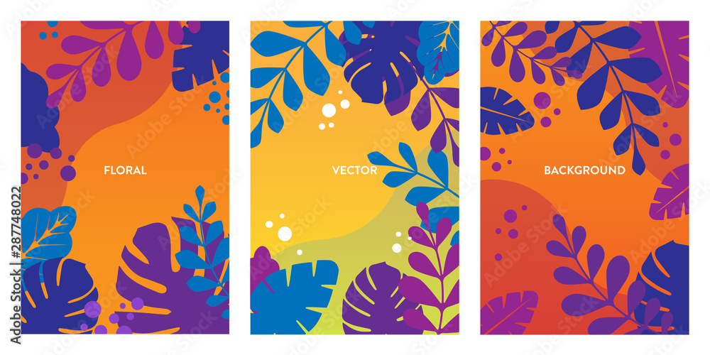 Floral Vector Backgrounds Set of 3