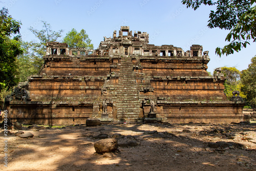 Phimeanakas Temple in Angkor near Siem Reap in Cambodia. Ancient temple ruin.