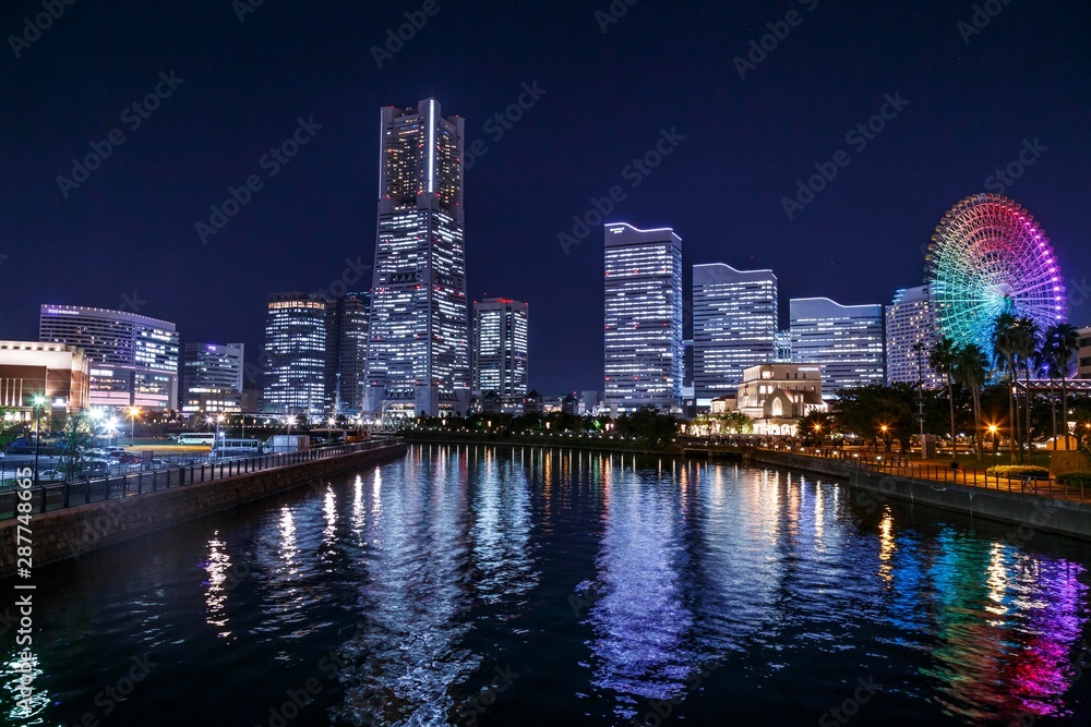 Naklejka premium Yokohama Night View