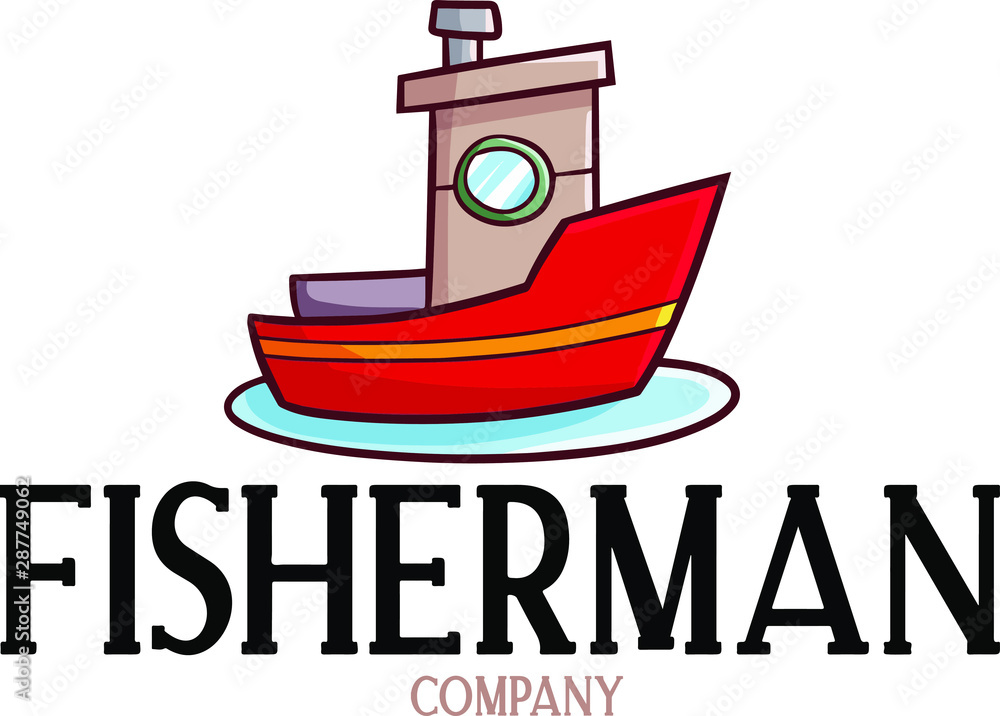 Cute and funny logo for fisherman store or company