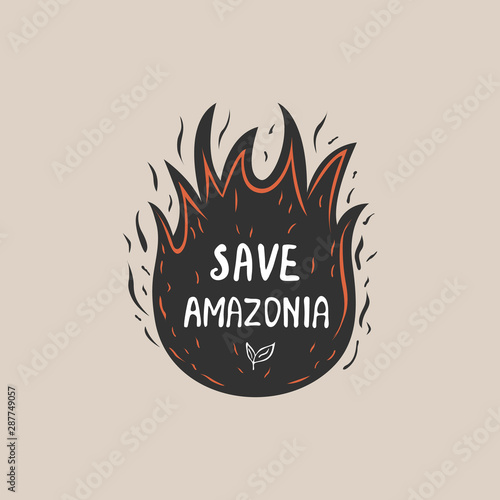 Save Amazonia concept. A Graphic abstract design.