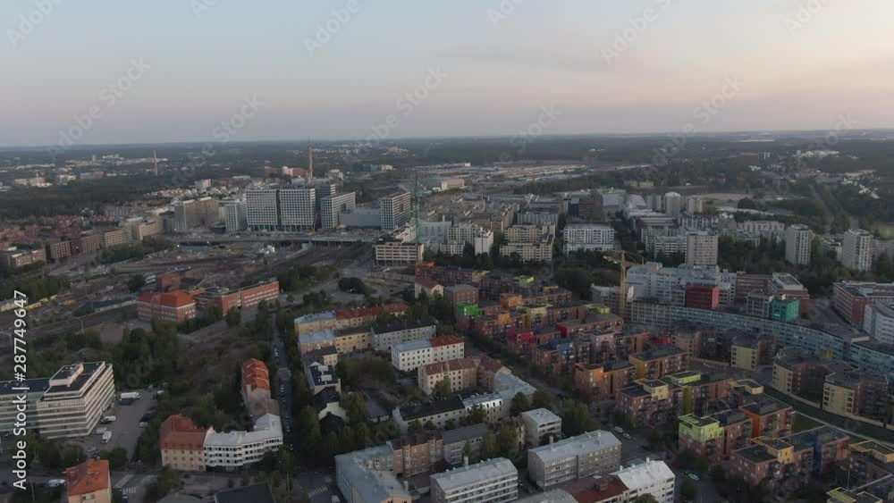 Flying over the city center of Helsinki. Finland. Downtown aerial drone shot. Flying over the city center of Helsinki. Finland. Downtown aerial drone shot.