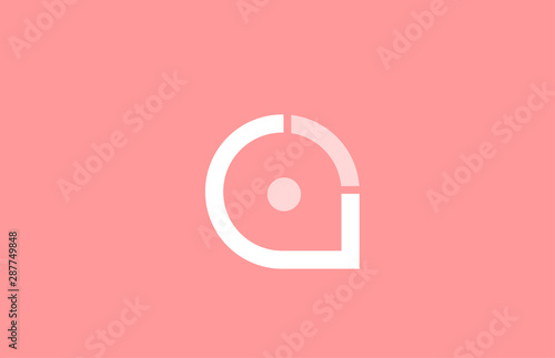 pink white alphabet letter q for logo icon design