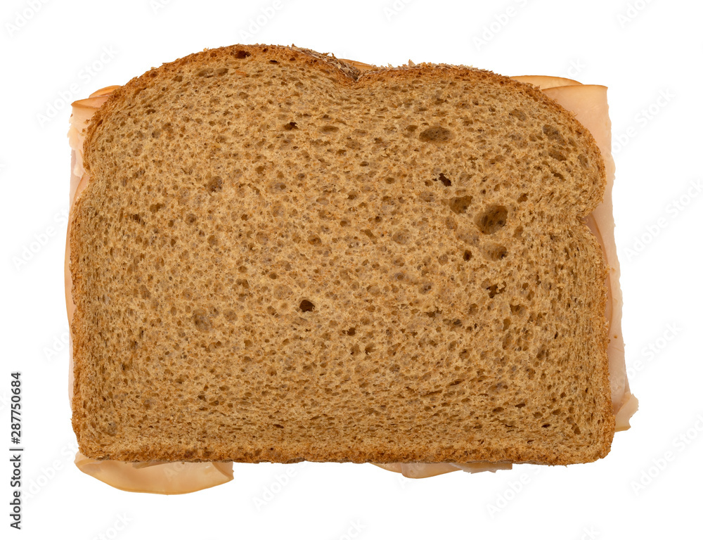 Smoked turkey sandwich on a white background Smoked turkey sandwich on a white background