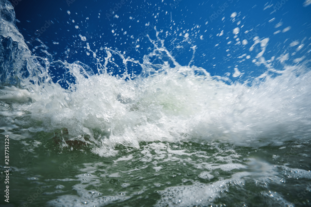 custom made wallpaper toronto digitalOcean wave breaking on the shore