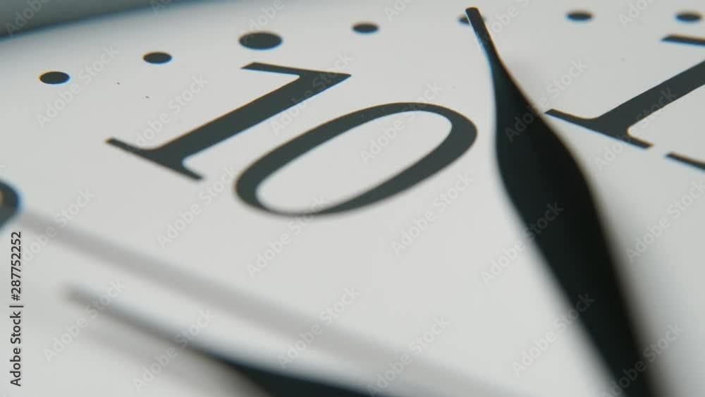 Traditional clock face with three black hands measuring minutes, hours and seconds Traditional clock face with three black hands measuring minutes, hours and seconds