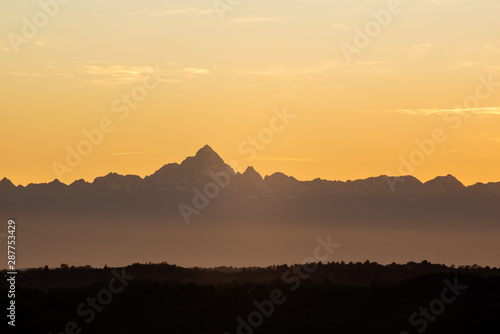 Wallpaper Mural Monviso silhouette in sunset sky Torontodigital.ca