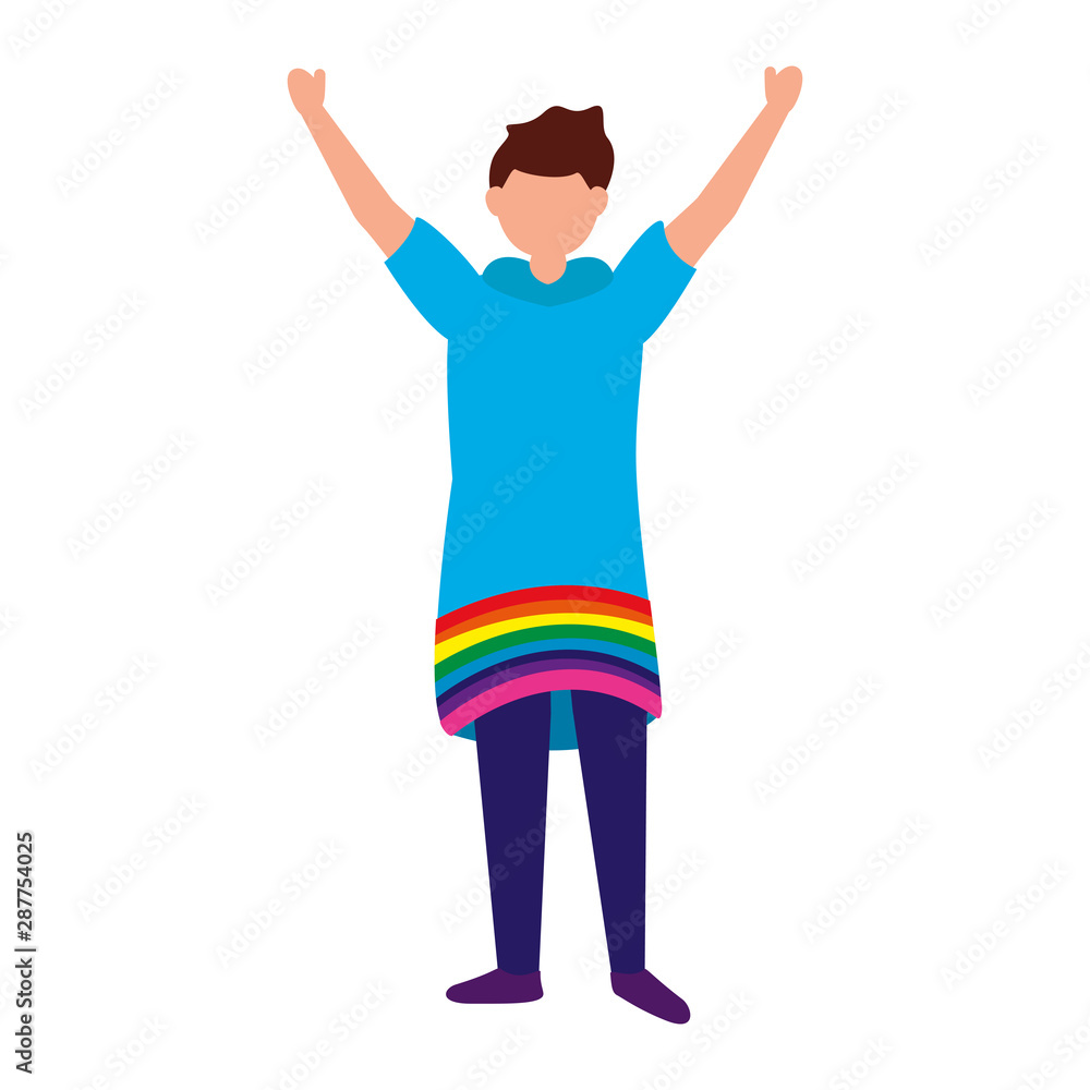 Man supporting lgtbiq march design Man supporting lgtbiq march design