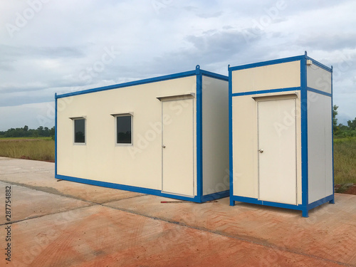 mobile containers box at construction site