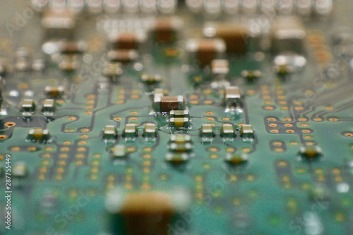 closeup of electronic part with PCB circuit board