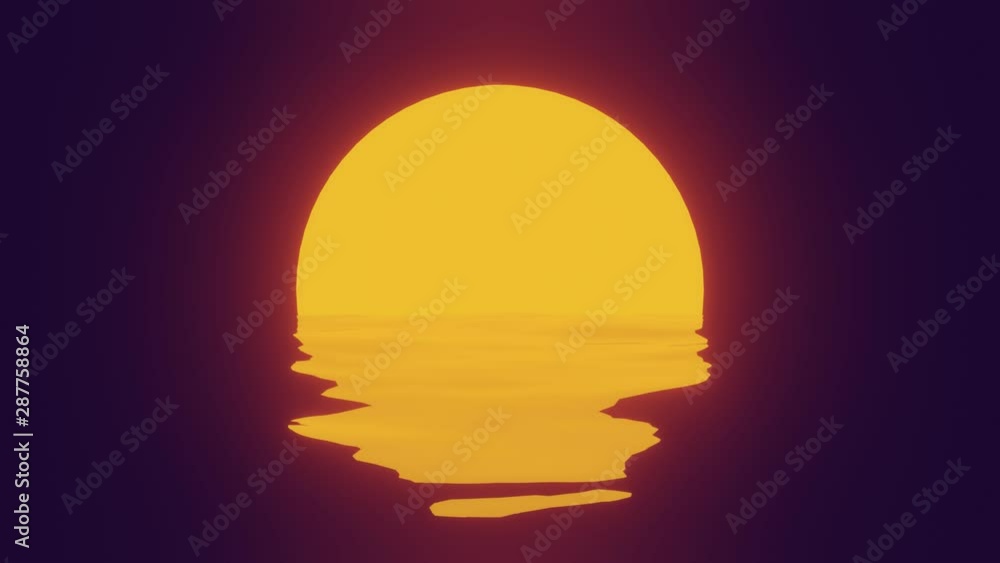 Sunset reflection animation loop