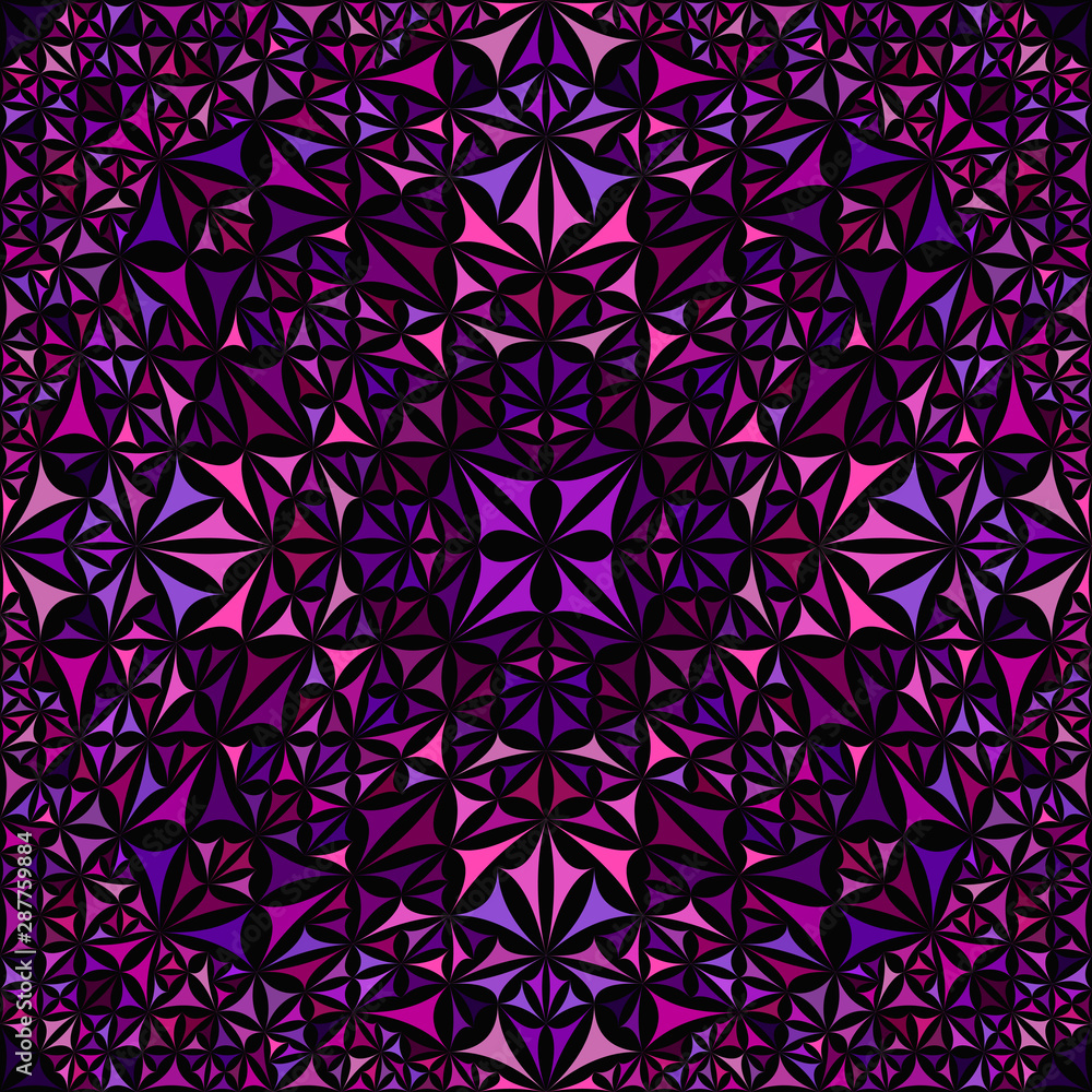 Fototapeta premium Purple seamless abstract curved triangle mosaic kaleidoscope pattern wallpaper - tribal vector background illustration