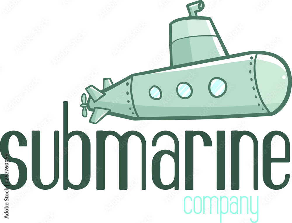 Cute and funny logo for submarine store or company Cute and funny logo for submarine store or company