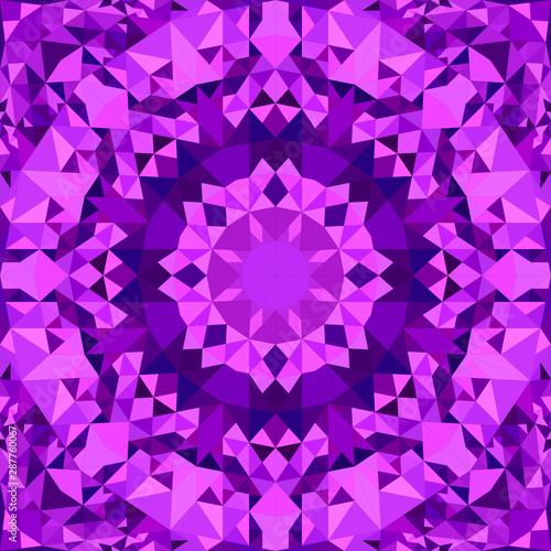 Purple abstract seamless triangle mosaic tile kaleidoscope pattern wallpaper - geometric vector background illustration