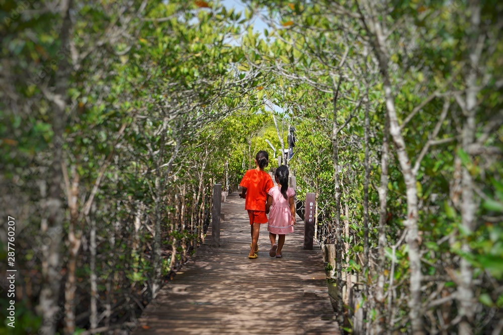 couple walking in forest couple walking in forest