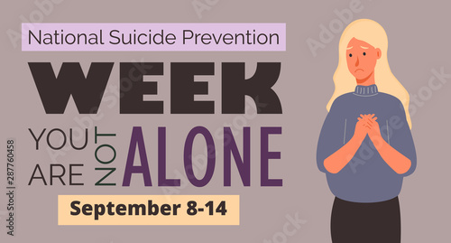 National Suicide Prevention Week in USA. Event is celebrated in September 8-14.