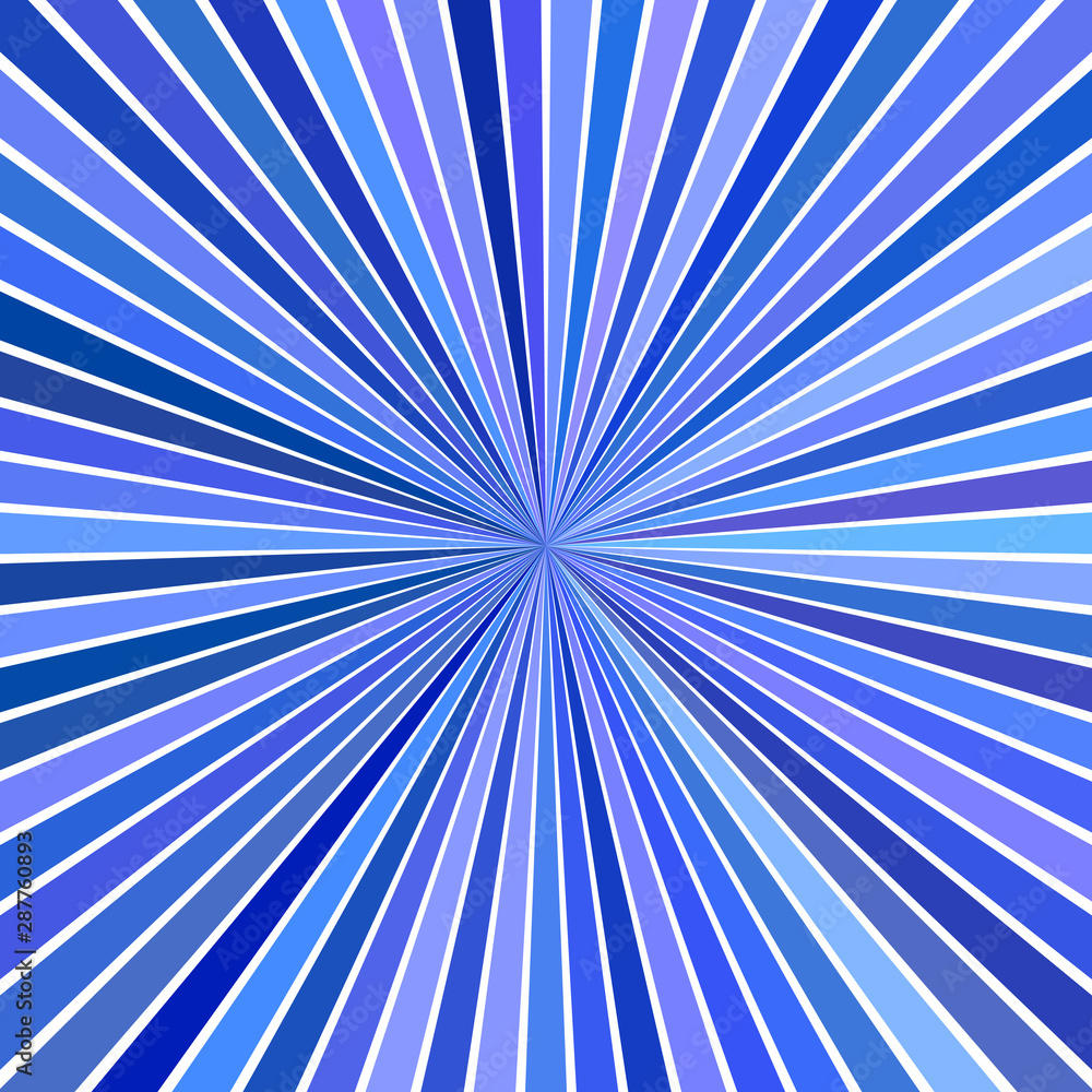 Obraz premium Blue psychedelic geometrcial blast concept background - vector starburst design